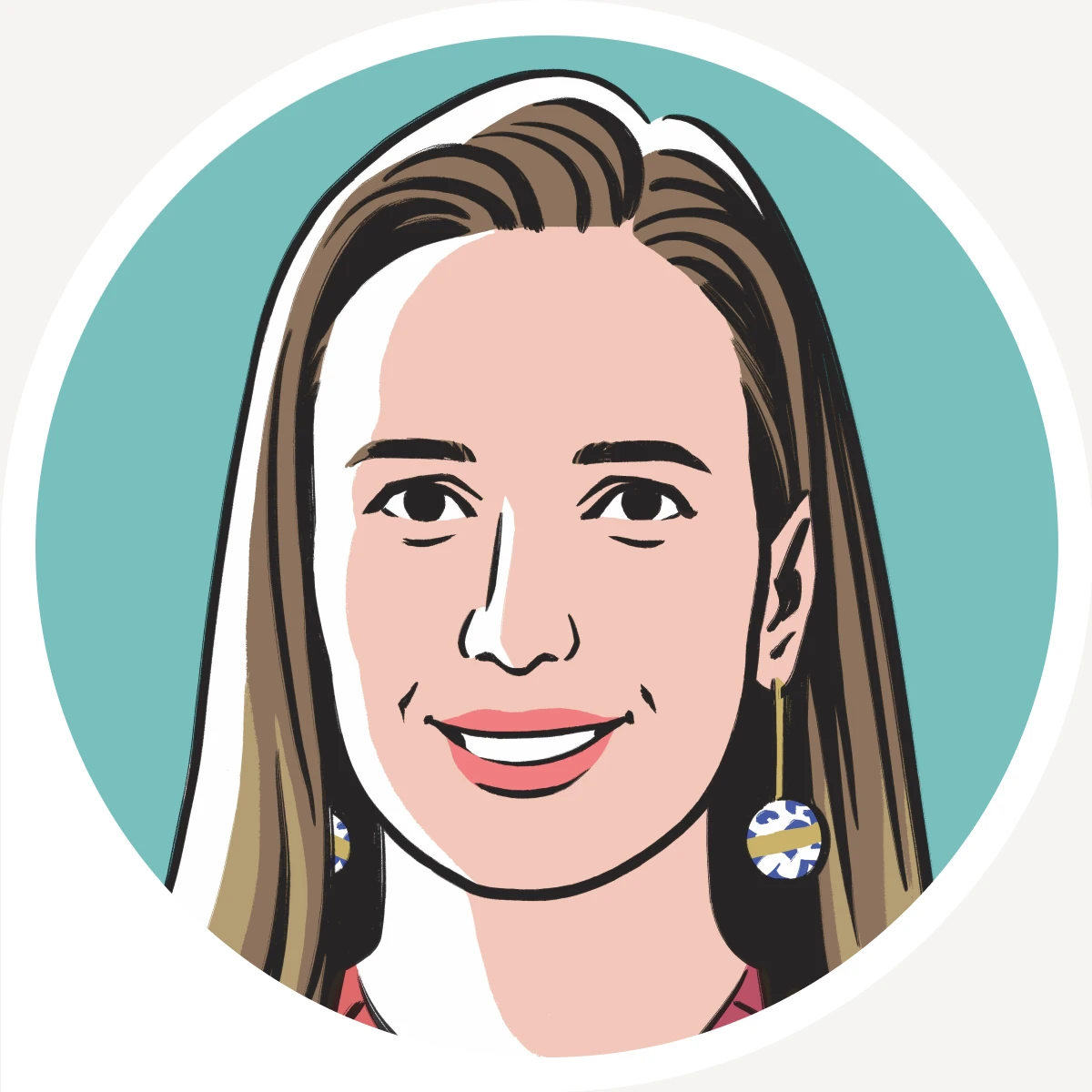 Illustrated portrait of Ana Azpúrua, a data visualizations editor at Harvard Business School's Working Knowledge online publication